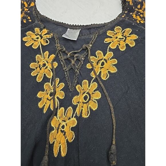 Beautiful Royal Moda Dress Embroidered Boho Size M/L SEE MEASUREMENTS VTG - Picture 4 of 7